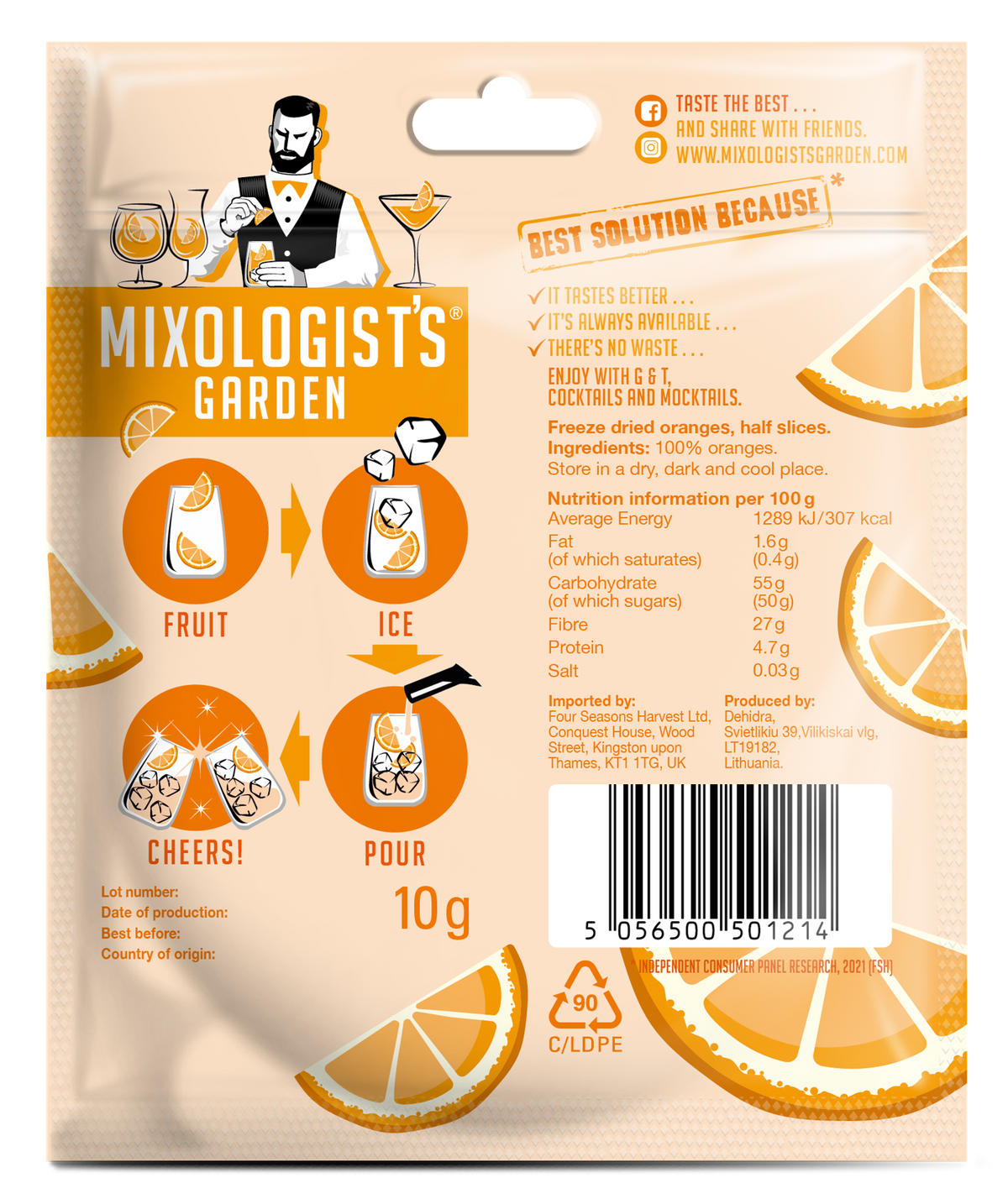 Orange Slices 11 packs x 10g